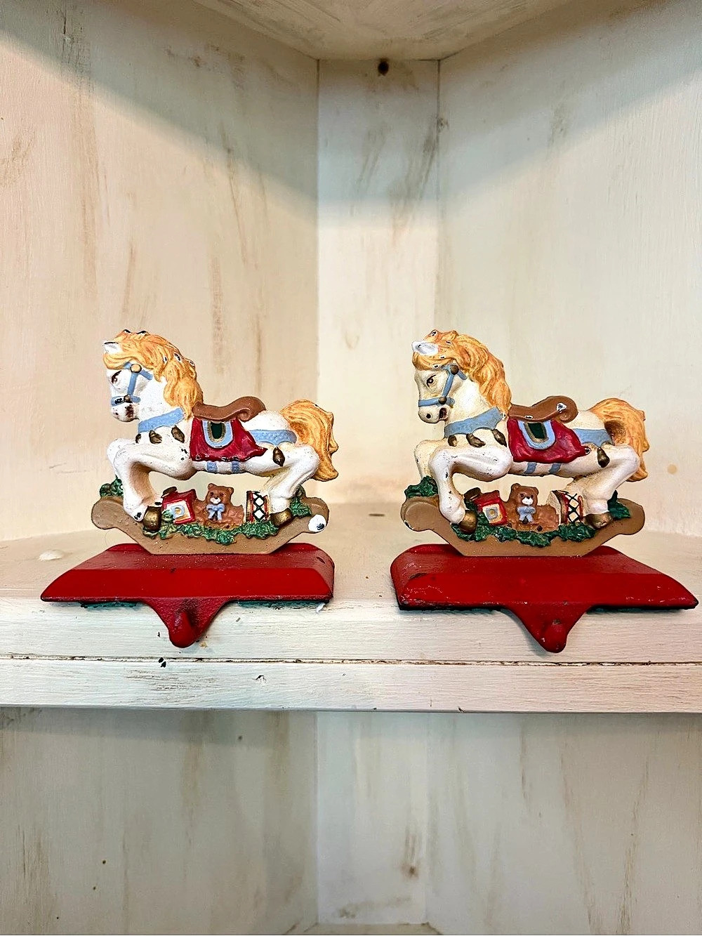 Pair of Rocking Horse Stocking Holders